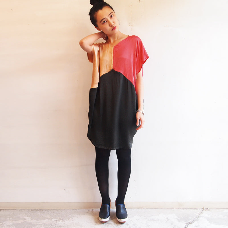 3colorシルクワンピース/草木染